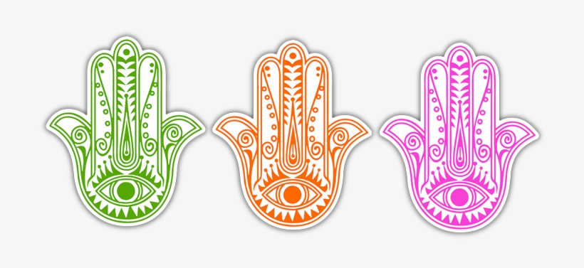 Hamsa Hands Combo Pack Of 3 Bumper Stickers - Hamsa Hand Pillow Case, transparent png #1366744
