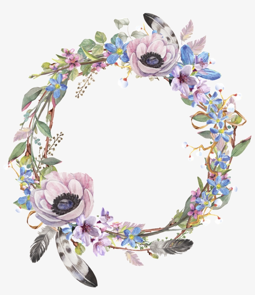 Flowery Flower Round Border Cartoon Transparent Material - Flower Round Png, transparent png #1367195