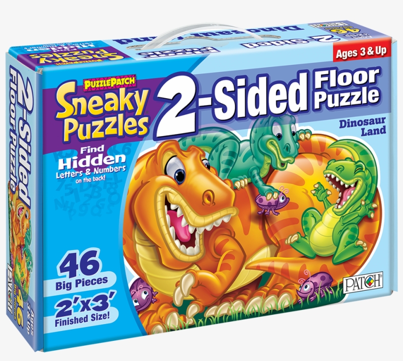 Sneaky - Sneaky Puzzles Floor Puzzle, 2-sided, Dinosaur Land, transparent png #1367241