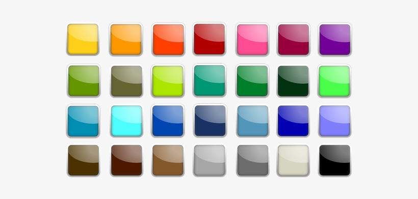 Button Icon Square Colorful Edge Shiny But - 5 Square Buttons Png, transparent png #1367841