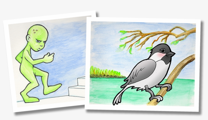 Experimenting With Pen & Ink, Watercolors, And Photoshop - Cartoon, transparent png #1368053