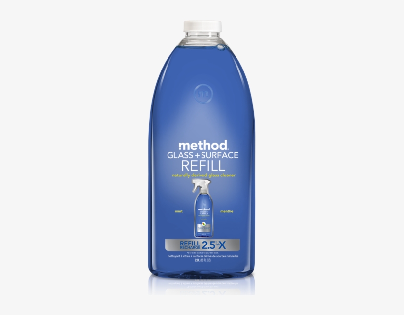 Method Glass Surface Cleaner With Plant Based Powergreen® - Method Glass + Surface Cleaner Refill Mint, transparent png #1368262