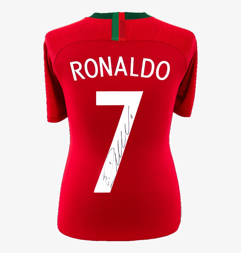 Maillot Domicile Portugal 2018 Dédicacé Par <b>cristiano - Portugal Shirt Ronaldo, transparent png #1368837