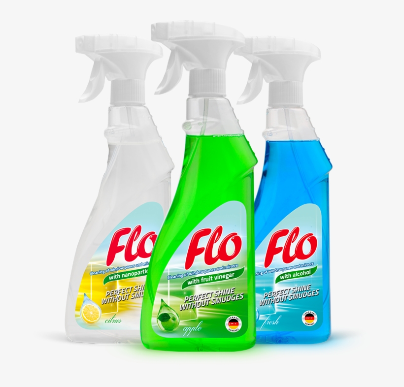 Glass Cleaner Flo Cleaning Liquid For Window Panes - Mousse Nettoyante Pour Vitres 600 Ml, transparent png #1368880