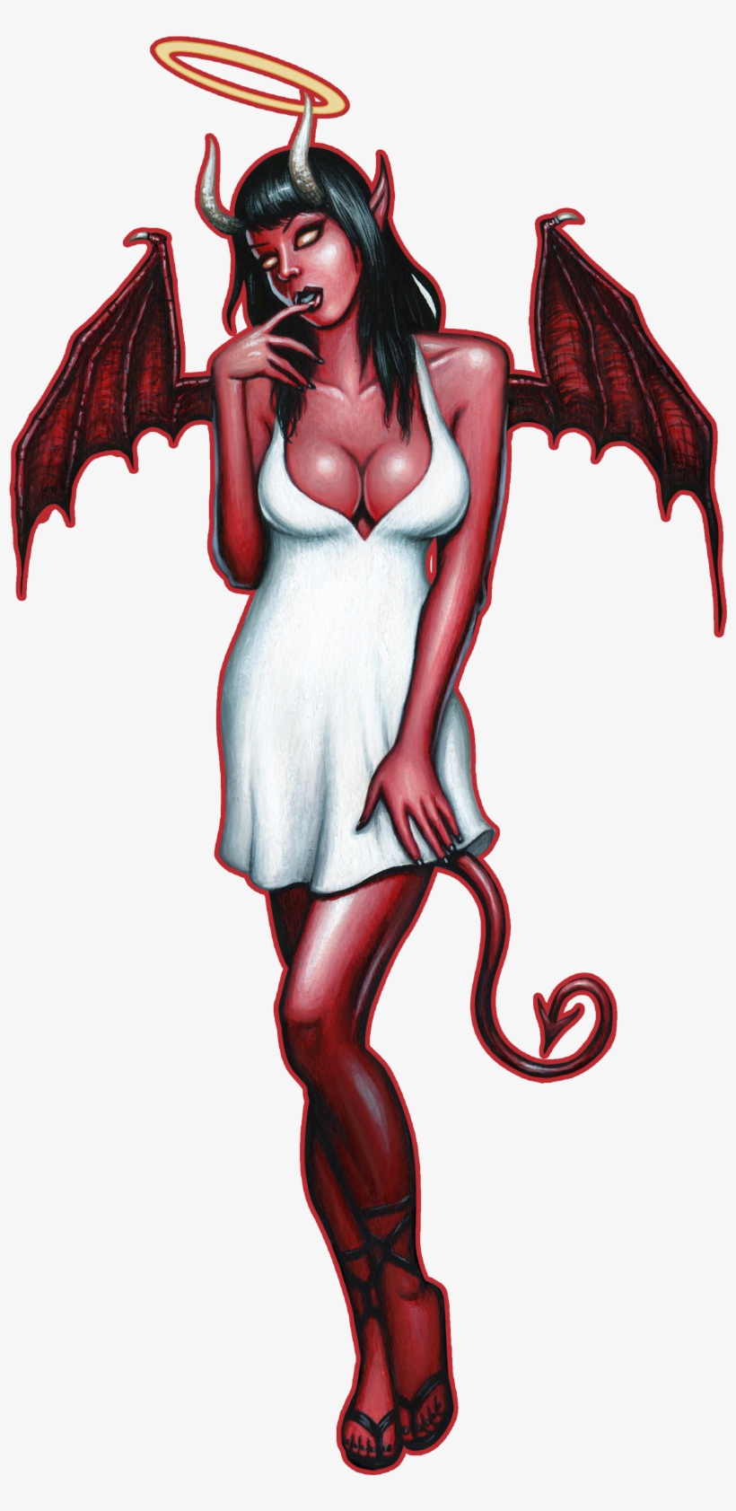 Angel Devil Pinup Girl - Devil Pinuo, transparent png #1370197