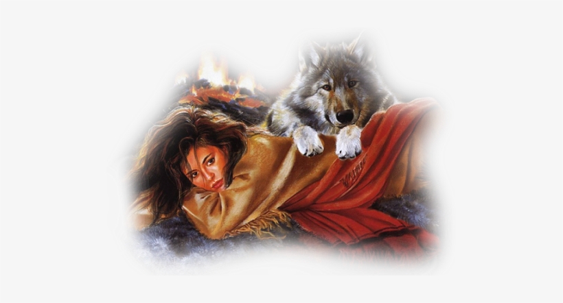 Native Wolf Girl - Wolf Native Png, transparent png #1370254