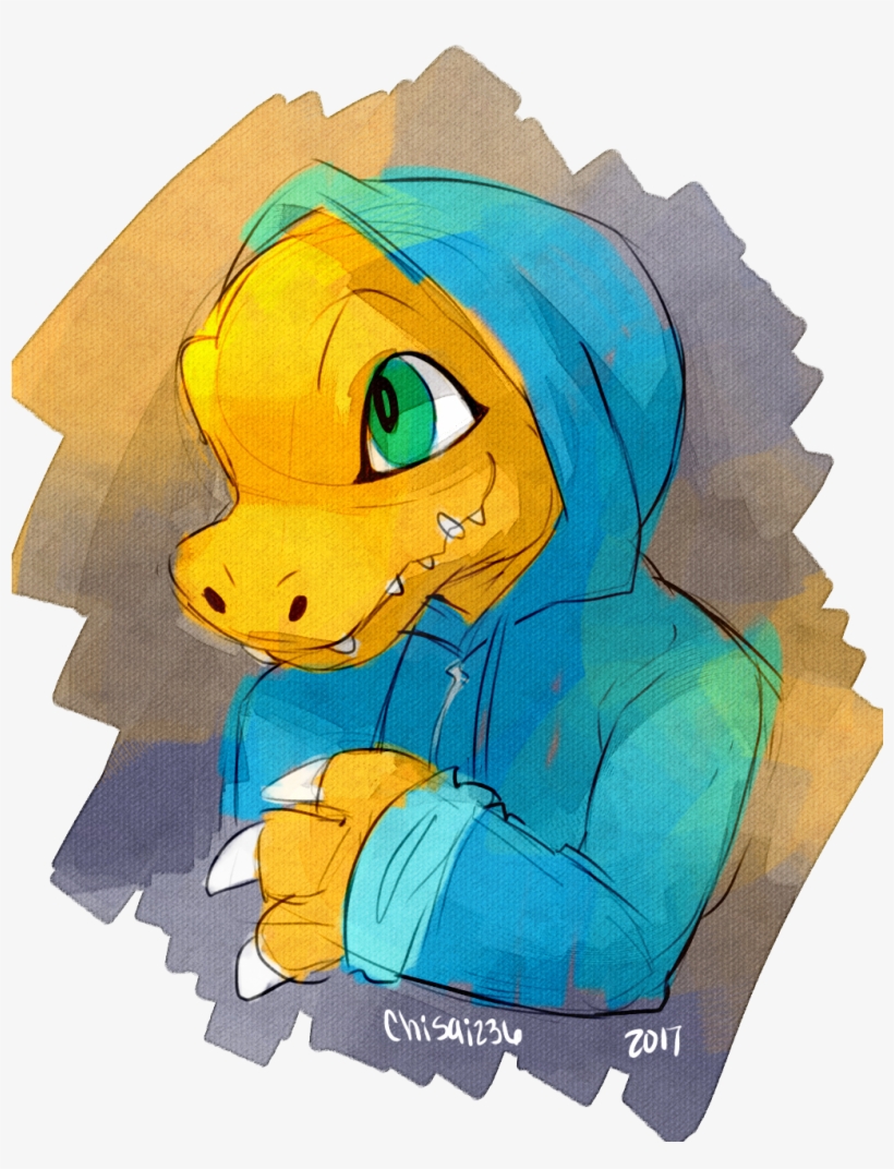 “ Agumon In A Hoodie A Tamersona Doodle For A Friend - Cartoon, transparent png #1370439