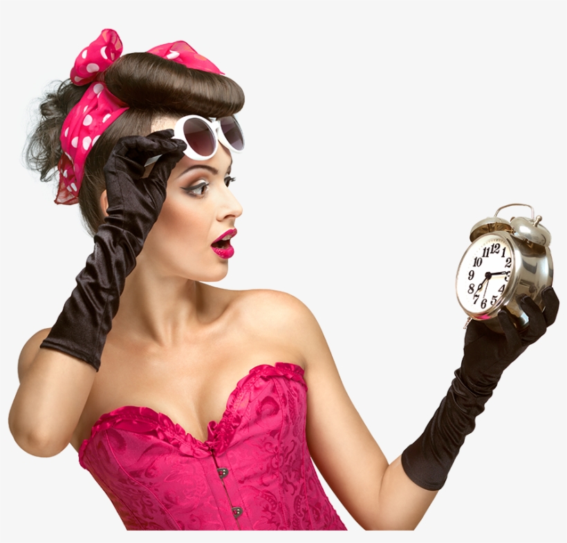 You're Looking For A Book That's Not Released Yet - Пин Ап Девушка С Часами, transparent png #1370488