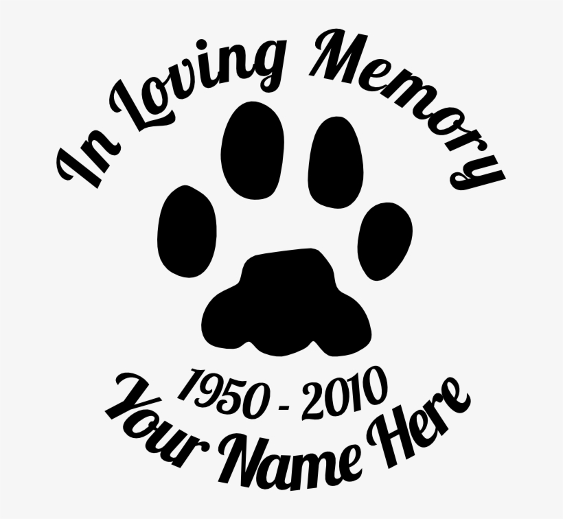In Loving Memory Animal Paw Print Sticker - Loving Memory Heart Sticker, transparent png #1370704