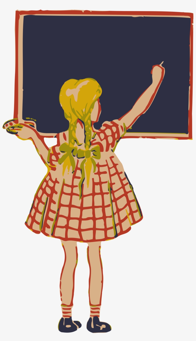 This Free Icons Png Design Of Girl And Blackboard, transparent png #1370837