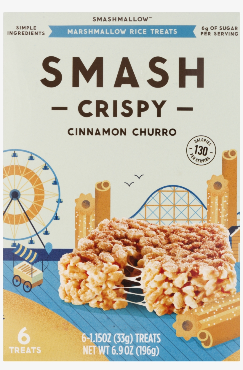 Smash Crispy Marshmallow Rice Treats Cinnamon Churro - Smash Rice Krispie Treats, transparent png #1371293