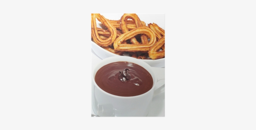 Churros Con Chocolate, A Typical Spanish Sweet Snack - Chocolate With Churros, transparent png #1371354