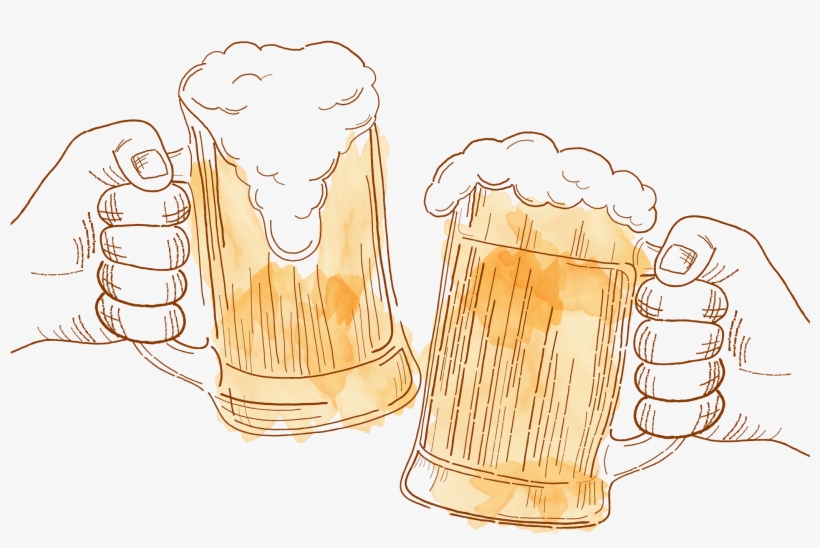 Beer Guinness Microbrewery Beers Clip Freeuse - Male Friends Toasting With Beer Card, transparent png #1371707