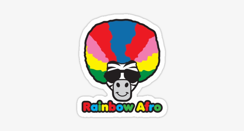 "rainbow Afro" Stickers By Detourshirts - Redbubble, transparent png #1372625