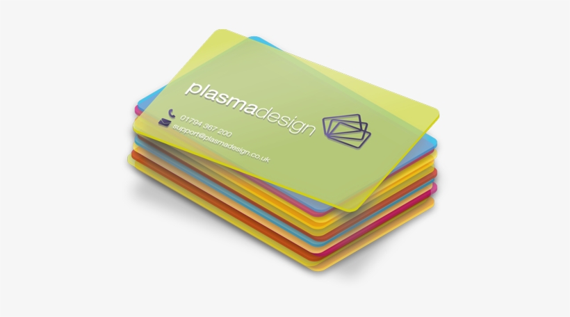 A Stack Of Tinted Translucent Plastic Cards - Pvc Business Card Png, transparent png #1373208