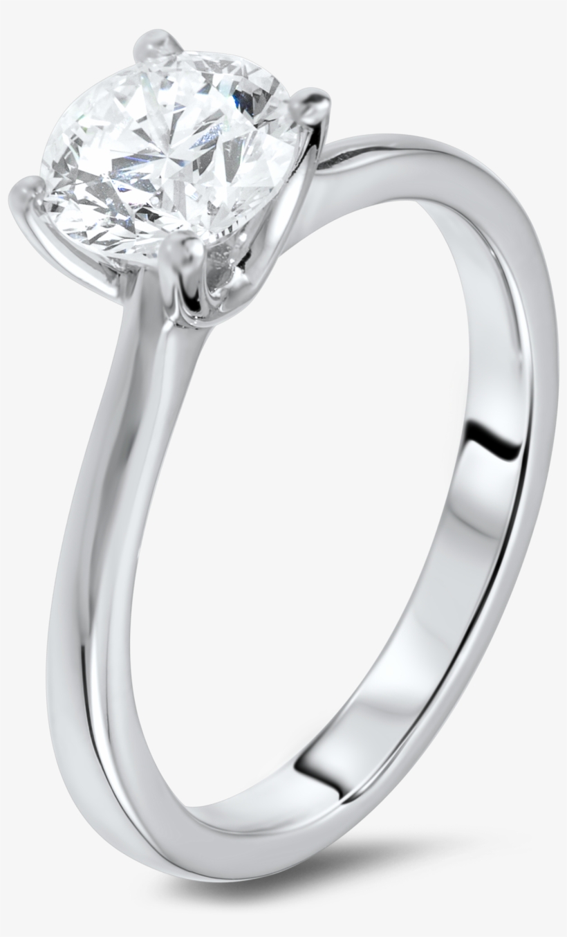 24 Carat Solitaire Diamond Ring - Real Natural Certified Round Cut Solitaire Diamond, transparent png #1373804