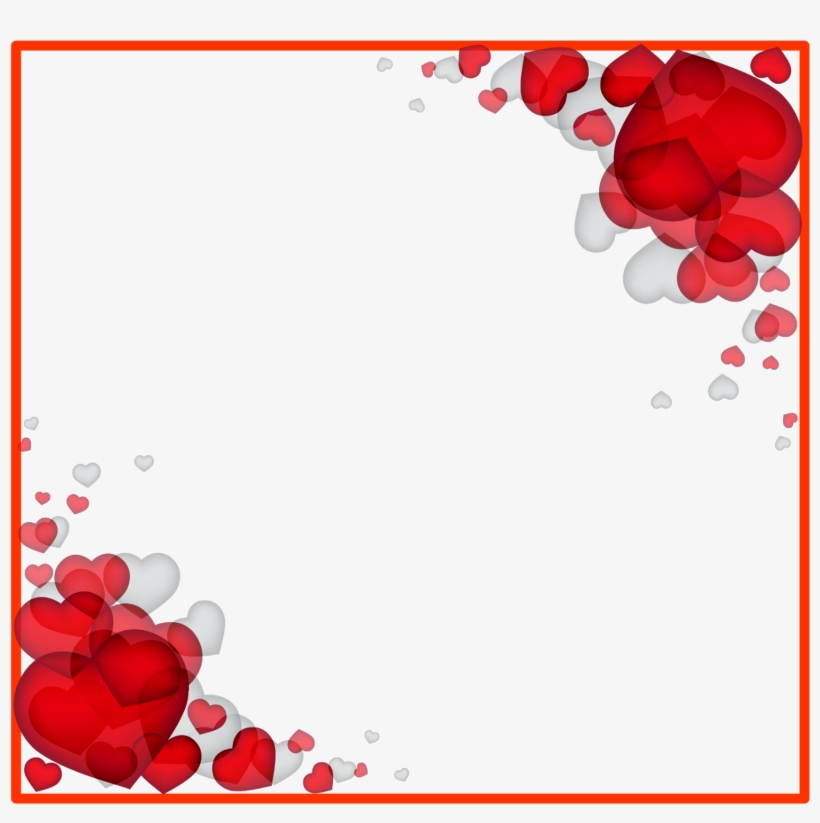 Valentine S Day Heart - Love Border Frame Png, transparent png #1374431