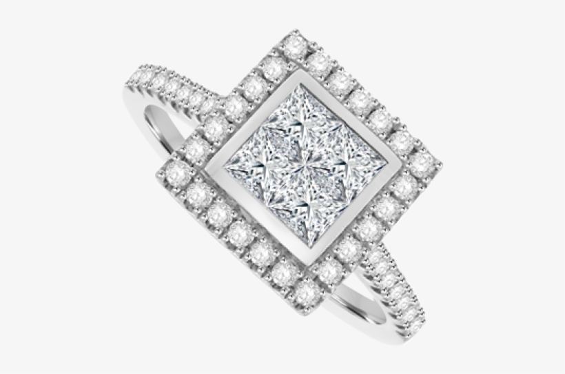 1 1/2 Ctw Princess Cut Multi Stone Diamond Engagement, transparent png #1374506