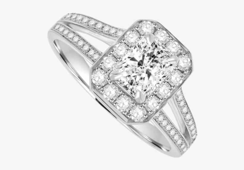 15ct Radiant Classic Style Ring W/two 1.50ct Triangular, transparent png #1374616
