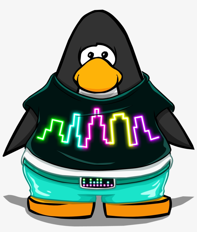 City Lights T-shirt From A Player Card - Club Penguin Blue Tux, transparent png #1375120