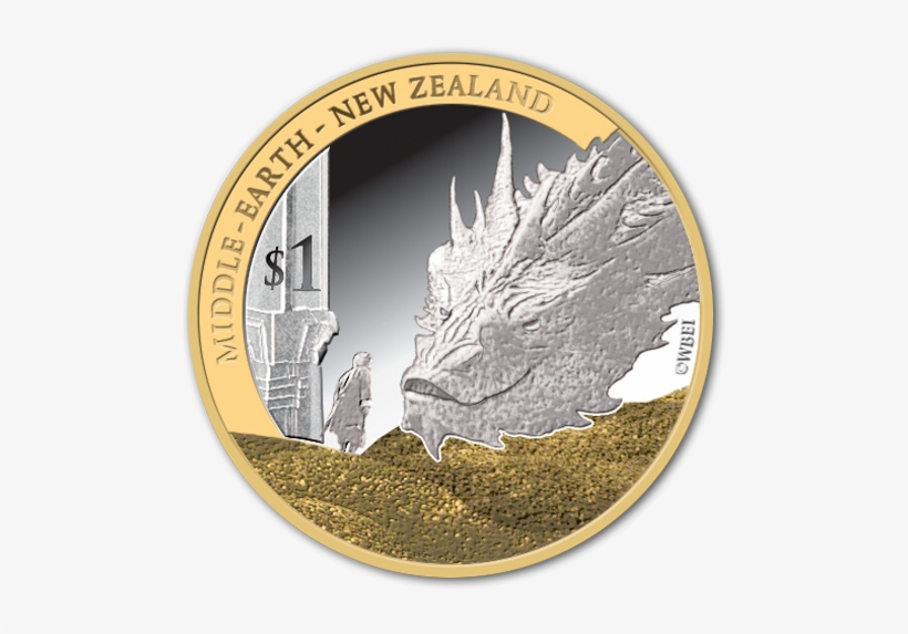 The Battle Of The Five Armies Silver Coin With Gold - Middle Earth New Zealand Coin, transparent png #1375243