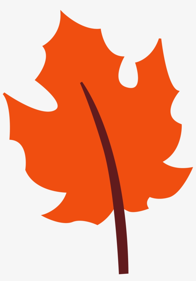 Single Clipart Fall Leaves - Orange Leaves Clip Art, transparent png #1375372