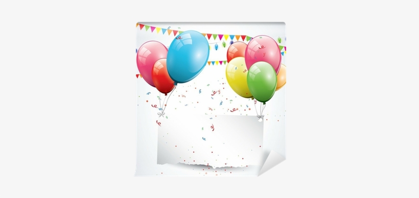 Modern Birthday Background With Balloons And Place - Birthday, transparent png #1375495