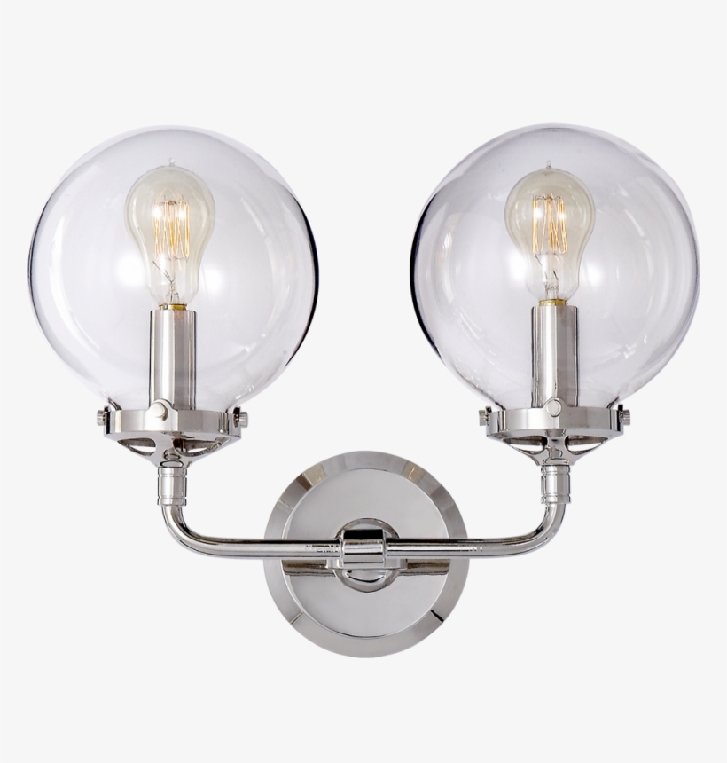 Bistro Double Light Curved Sconce In Polished Ni - Visual Comfort S2026pn-cg Ian K. Fowler Bistro 2 Light, transparent png #1375522