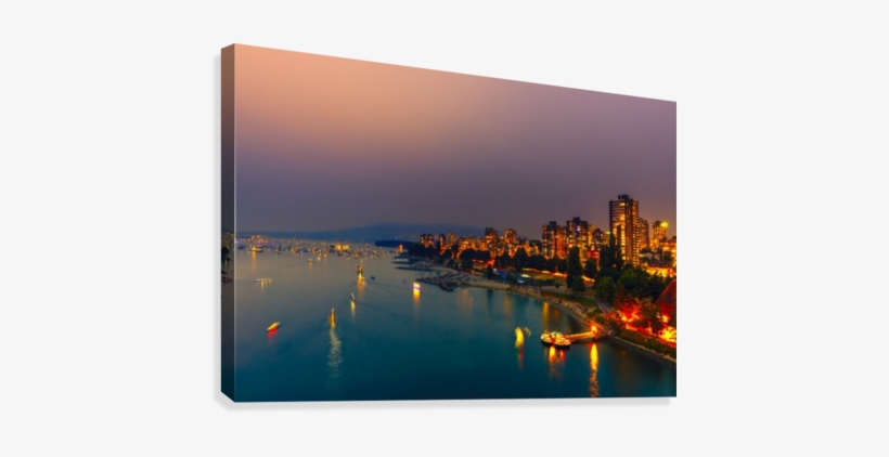 City Lights Of The Night Metropolis On The Shore Of - Metropolitan Area, transparent png #1375549