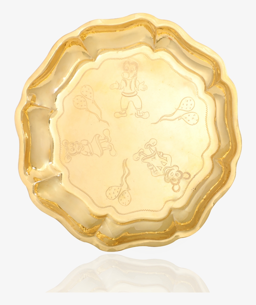 Engraved Pretty Gold Plate - Plate, transparent png #1375638