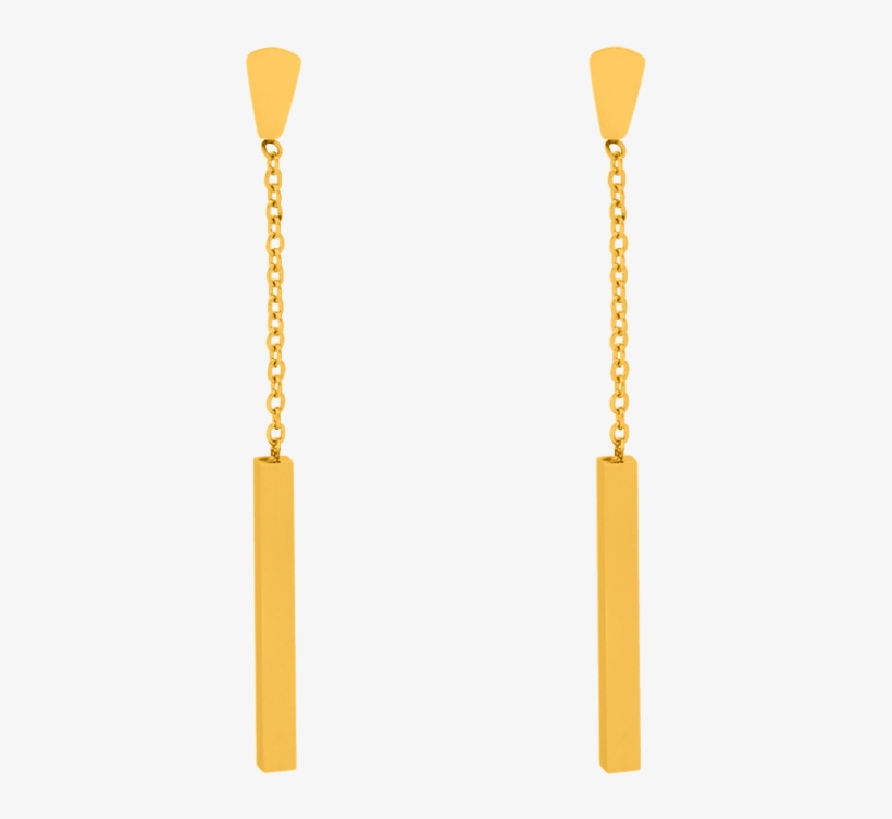 18k Gold-plated Bar Dangle Earrings - Earrings, transparent png #1375735