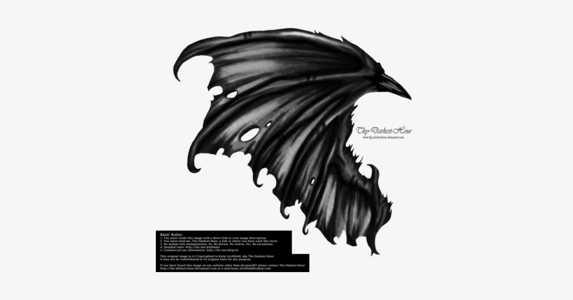 Demon Dragon By Thy Darkest Hour On Deviantart - Black Dragon Wings Png, transparent png #1376174