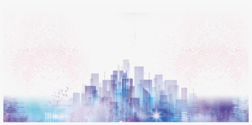 Ftestickers City Citylights Skyline Dreamy - 부동산 배경, transparent png #1376195