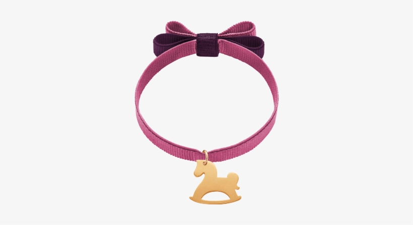 Bracelet With A Gold Plated Rocking Horse On A Grape - Cheval À Bascule Cristal, transparent png #1376485