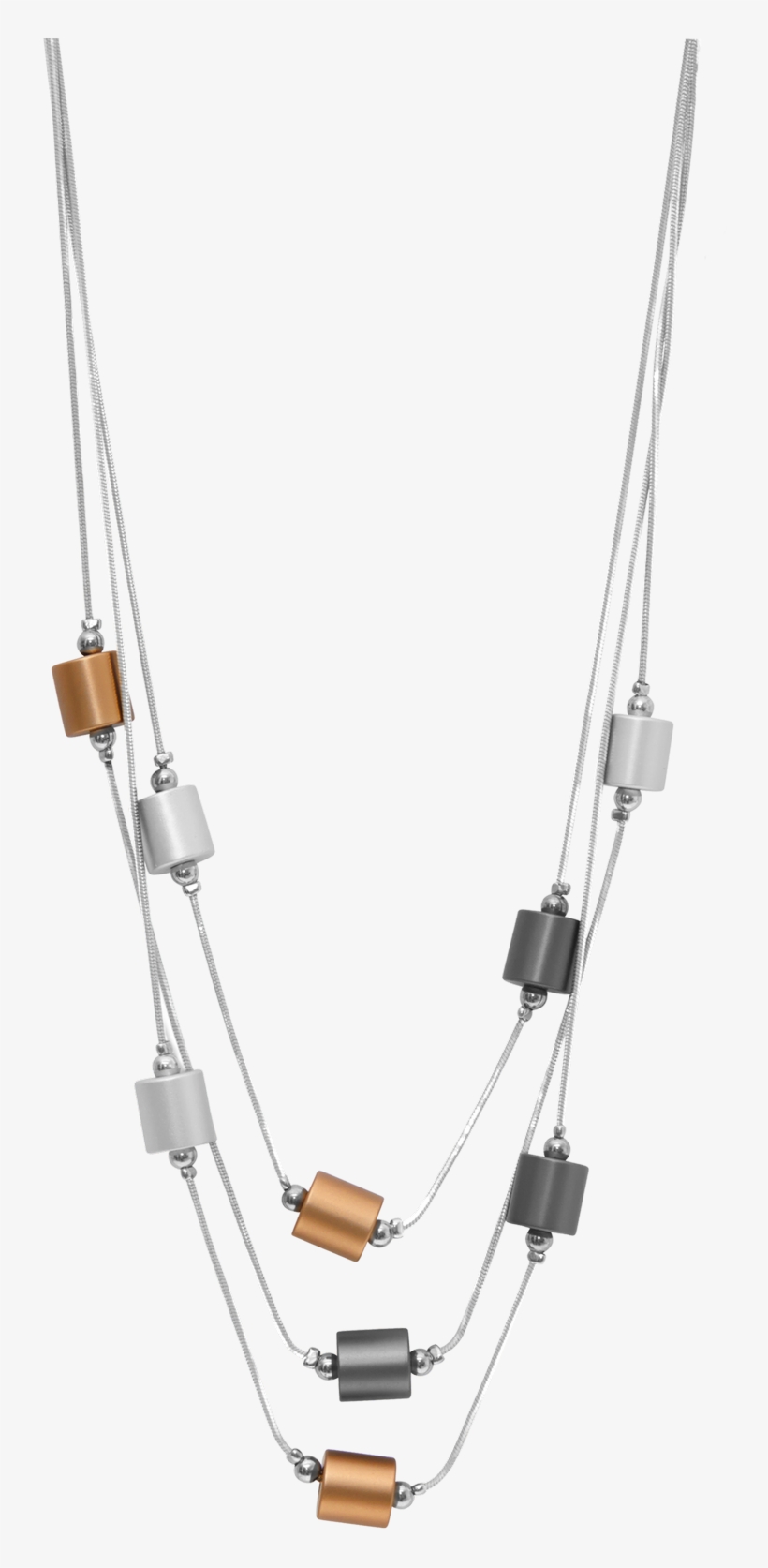 Thelma Triple Necklace With Rose Gold Plate - Coffee, transparent png #1376506