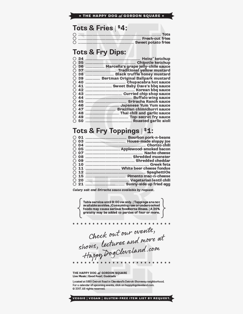 Hdw Menu1 Jan2017 Hdw Menu2 Jan2017 - Document, transparent png #1376656