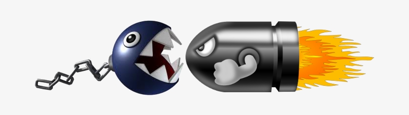 Bullet Bill Vs Chainchomp - Mario Chain Chomp, transparent png #1378099