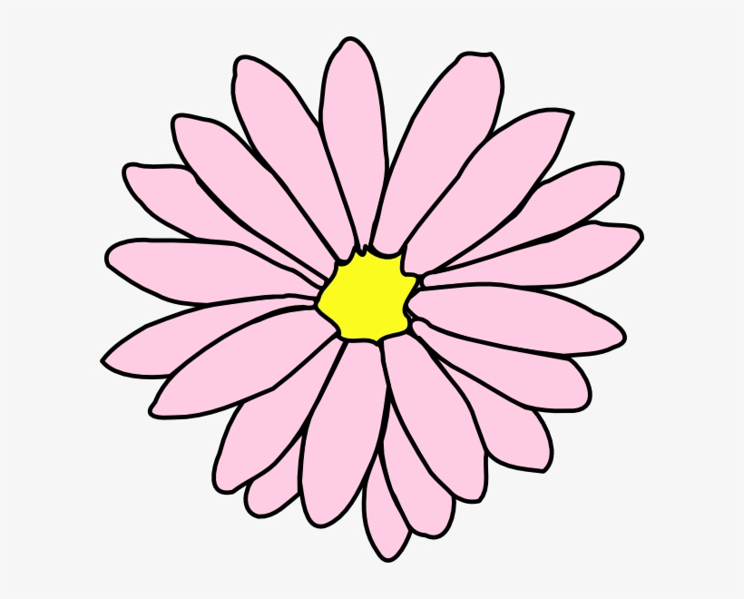 Pink Daisy Flower 3 Clip Art - Single Flower Coloring Flower, transparent png #1378101