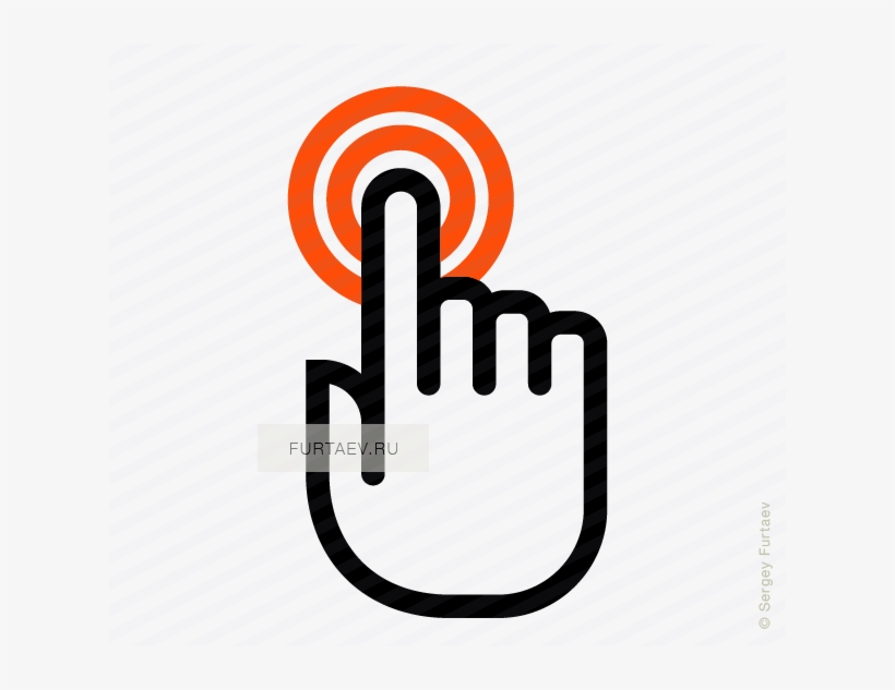 Vector Icon Of Hand With Index Finger Pushing Button - Hand Touching Button Icon, transparent png #1378421