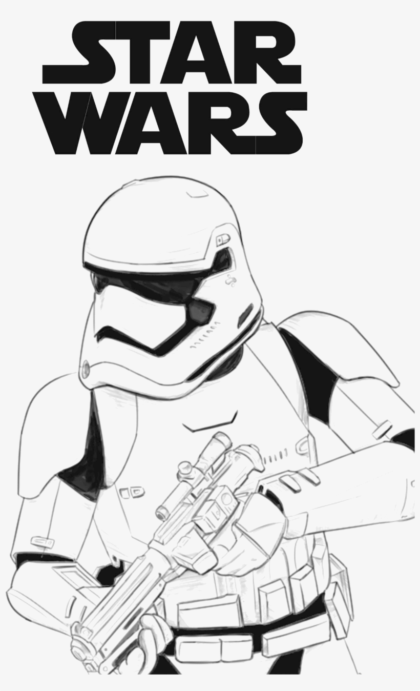 Star Wars - First Order Stormtrooper Coloring Page, transparent png #1378614