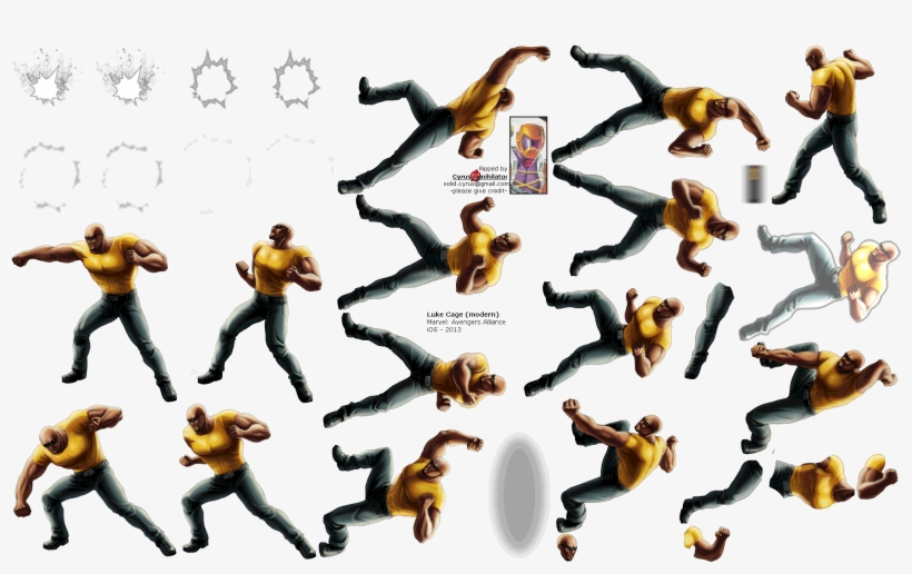 Click For Full Sized Image Luke Cage - Sprite Marvel, transparent png #1379243