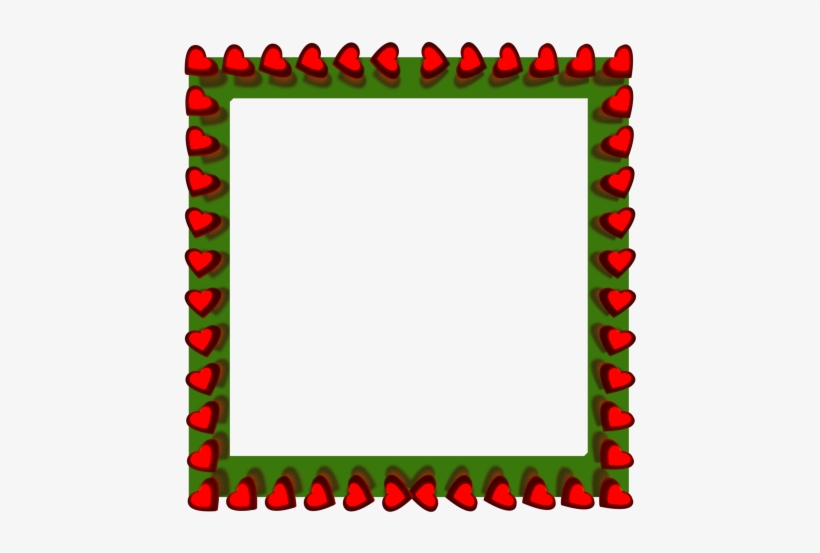 Red Love Hearts Reflection On Square Green Border - Clip Art, transparent png #1379853