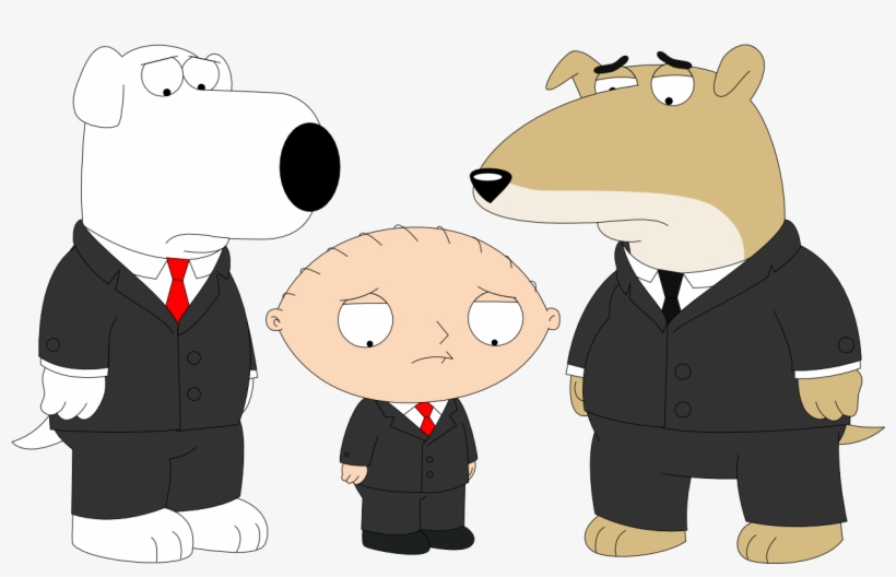 Brian, Stewie And Vinny Dressed Up For A Funeral - Stewie Griffin In A Tuxedo, transparent png #1380054