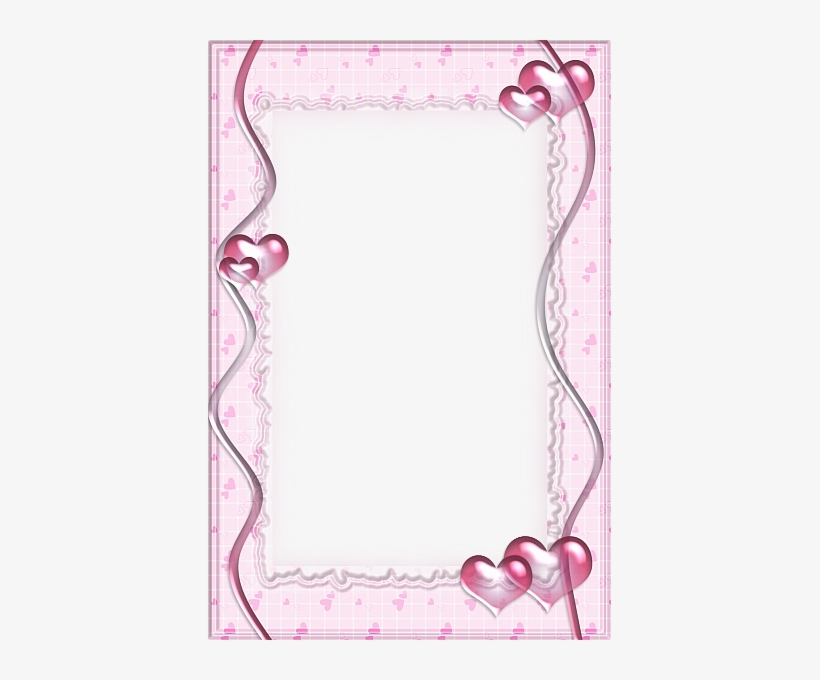 Pink Transparent Frame With Hearts Picture Borders, - Pink Frame Images Transparent, transparent png #1380163