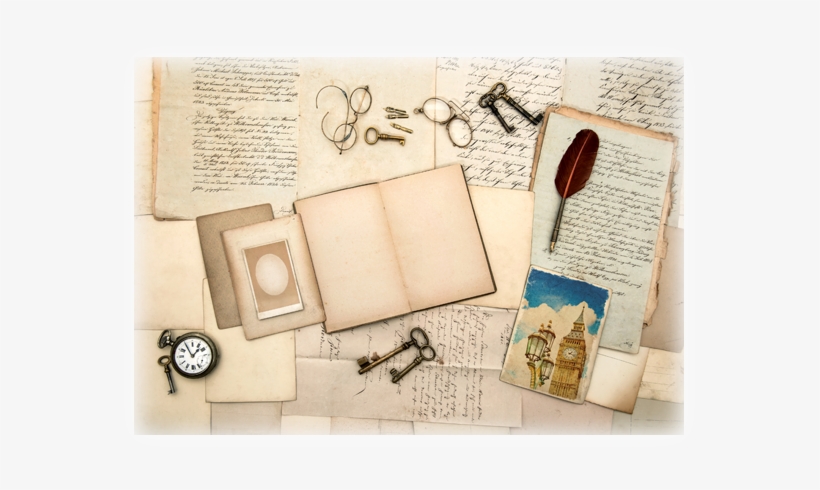 Old-books1 - Letters And Post Cards Background, transparent png #1380305