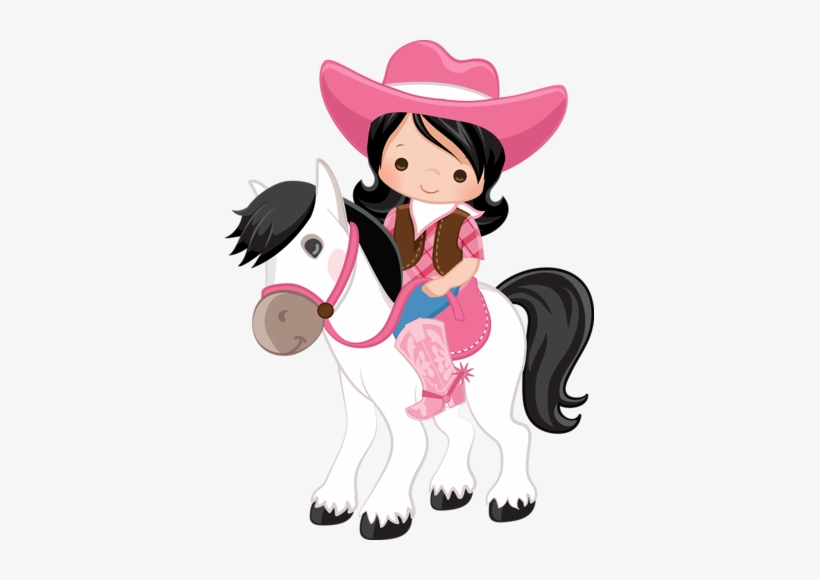 Cowboy E Cowgirl Clip Art, Cowgirl Party, Cowboy Birthday, - Cowgirl And Horse Clipart, transparent png #1380371