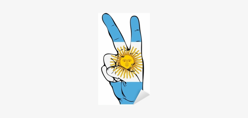Vinilo Pixerstick Signo De La Paz De La Bandera Argentina - Flag Of Argentina, transparent png #1381270