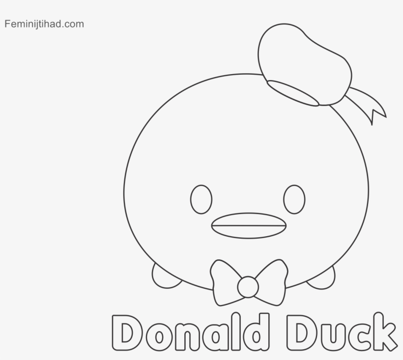 Tsum Tsum Coloring Pages Donald Hi - Line Art, transparent png #1381663