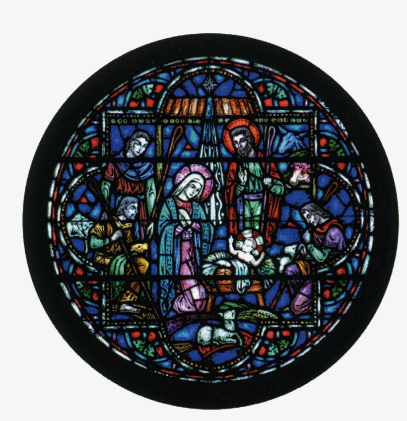 The Circular Rose Window In The West End Of The Main - Stained Glass, transparent png #1381691