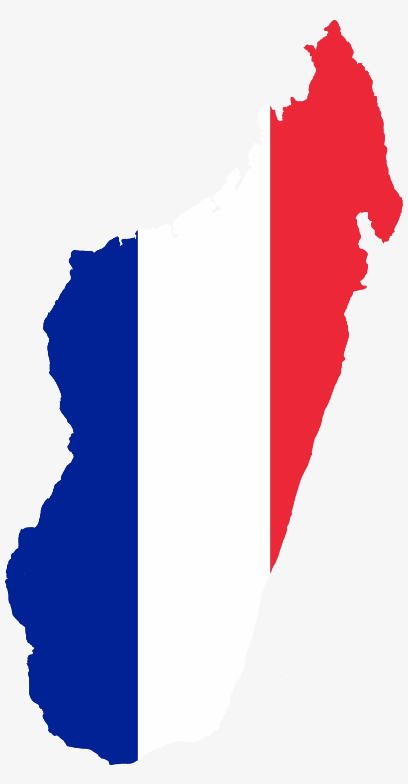 Flag Map Of French Madagascar - French Madagascar Flag Map, transparent png #1381883